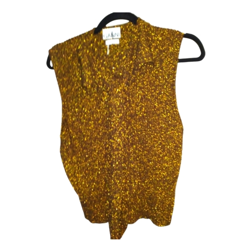 Ganni Metallic Roll Neck Vest